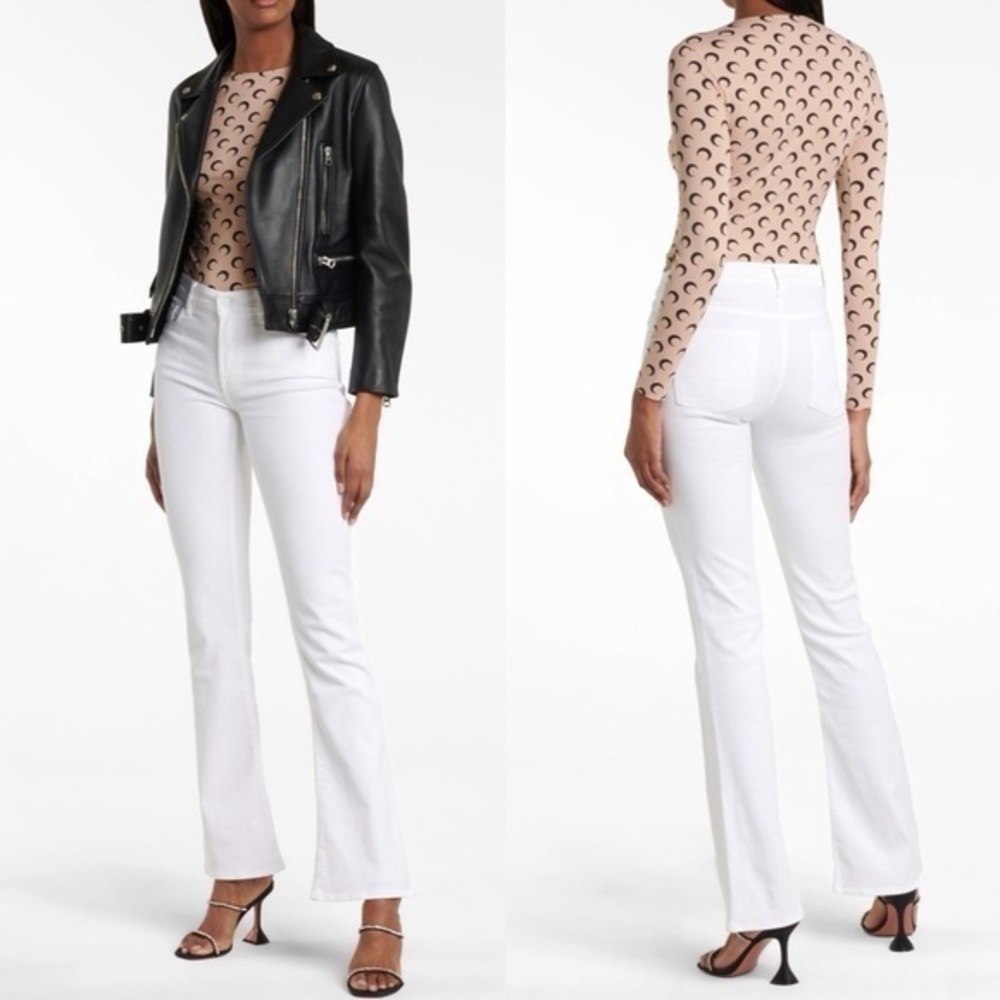 7 FOR ALL MANKIND Mid Rise White Bootcut Jeans